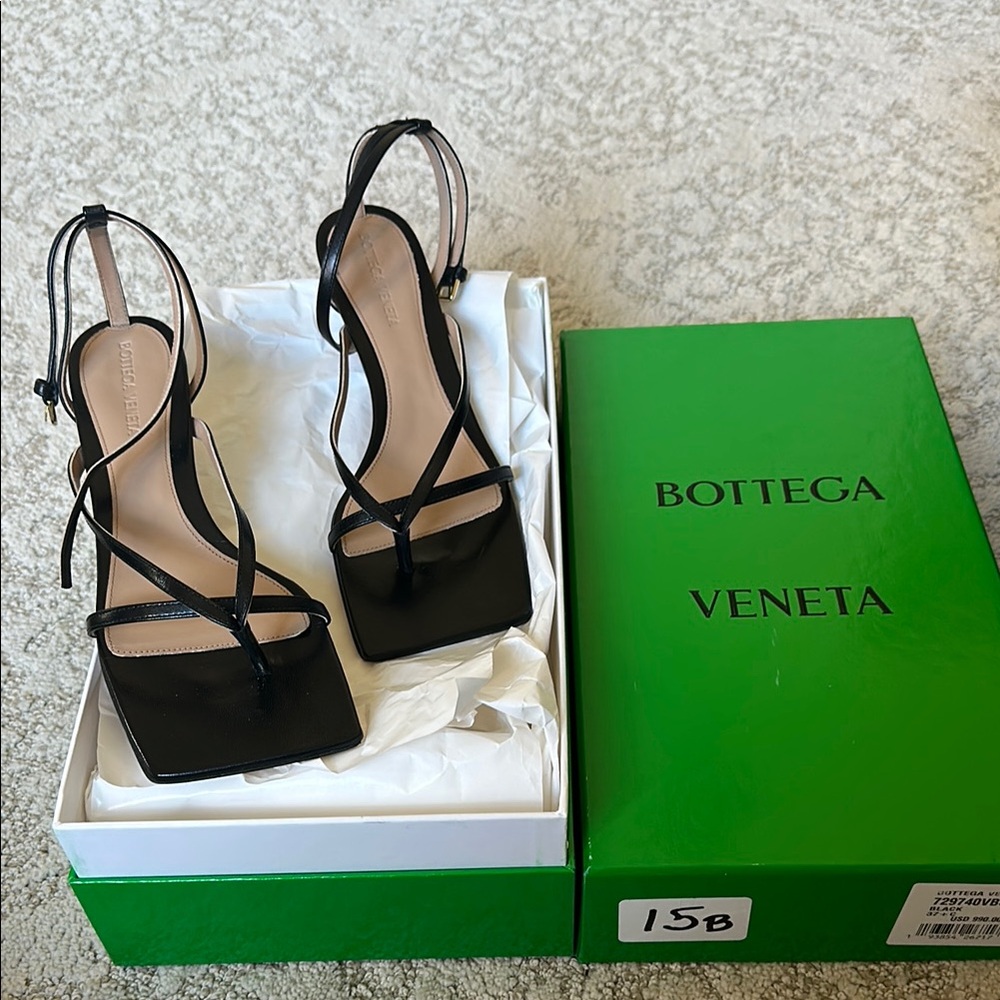 Bottega Veneta Black Women's Strappy Heels